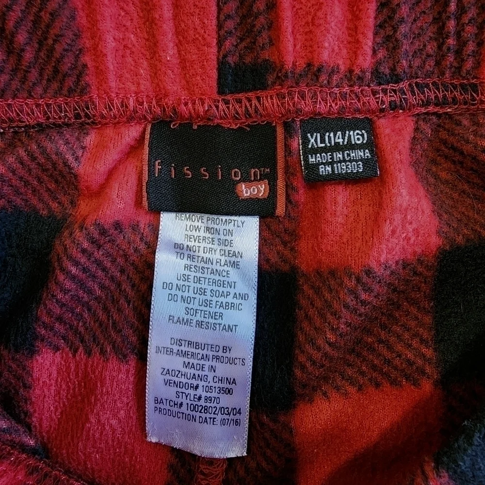 Fission Pajama Plaid Flannel Pants - XL (14/16)